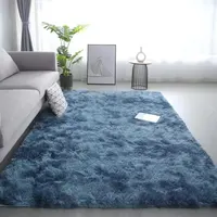 VIKAMA Silk Wool Rugs Children's Room Living Room Bedroom Tie-Dye Non-Slip Washable Machine Washable Carpet Mats 6