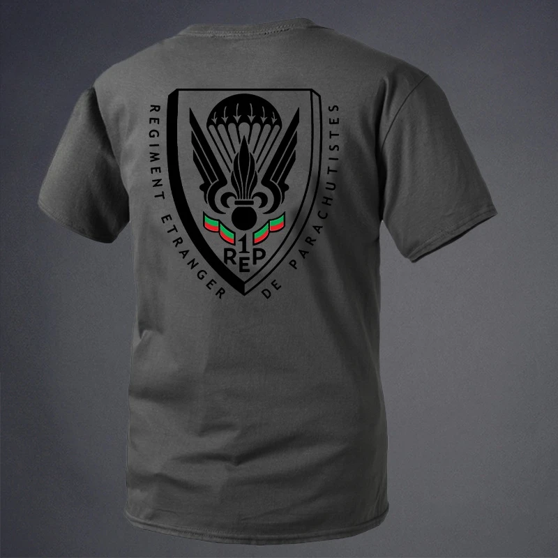 Summer New Product - French Mercenary Theme Style - First Battalion Badge Series - Round-neck Short-sleeved T-shirt