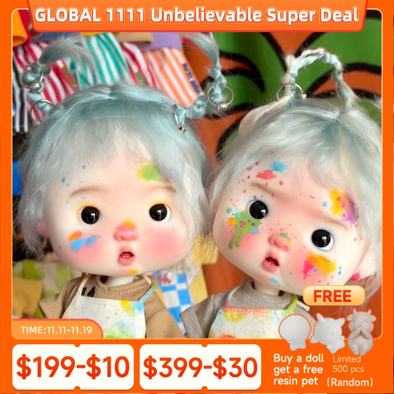 

Предварительный заказ Kawaii Ponyo аниме 1/8 BJD кукла пухкое лицо допи милое выражение большая голова лепка искусственная фигурка из смолы без ткани