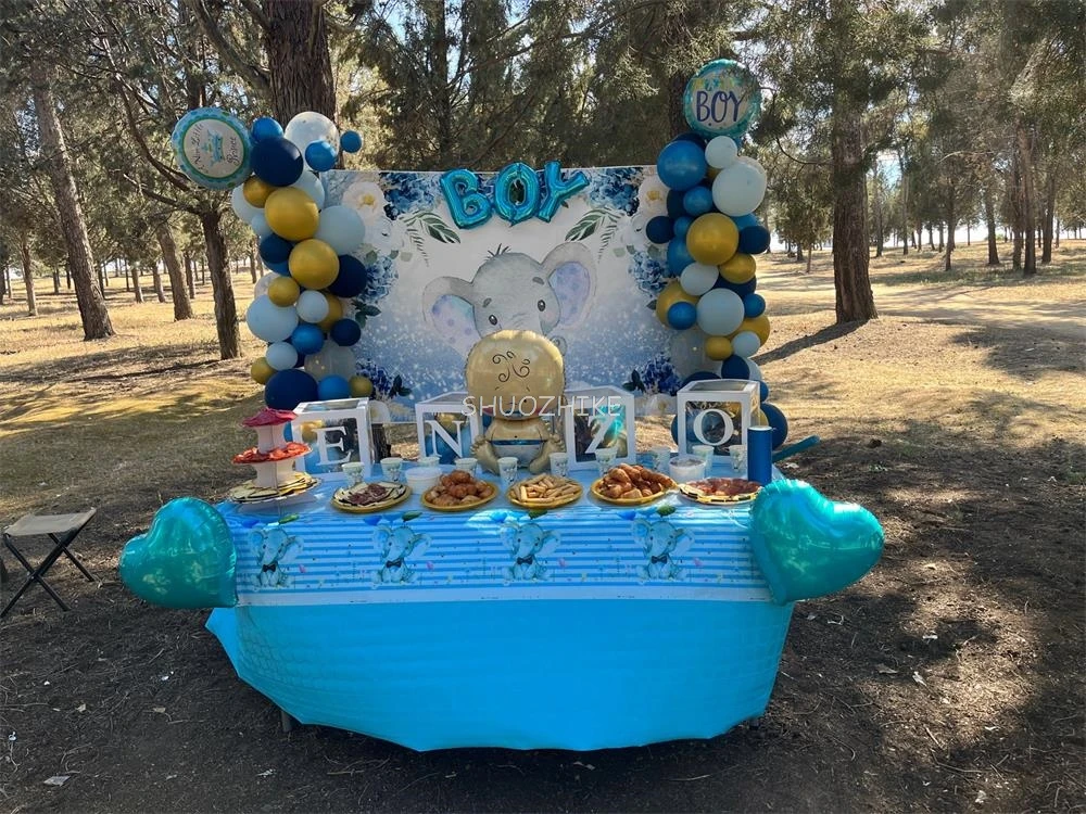 Elephant Baby Shower ฉากหลังสําหรับถ่ายภาพ Baptism เด็กผู้หญิง First Birthday Party Decor เด็กภาพพื้นหลัง Photo Studio