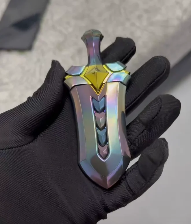 Used EDC Yijie · Suspended Armor Sword Zirconium Rainbow fidget slider Decompression toys