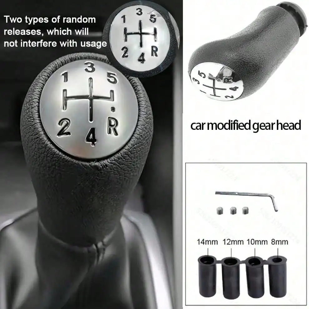 1Pc Car Gear Shift Knob, Black Version, Universal Car‑Mounted 5‑Speed Manual Gear Shift Knob, Modified Shift Knob