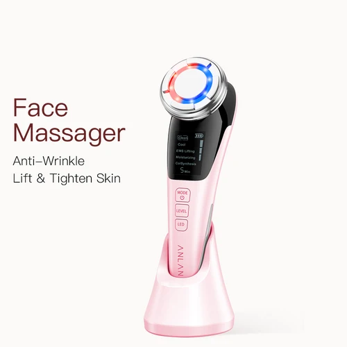 ANLAN Masajeador facial EMS Masaje lifting facial con microcorriente Compresa Fría Caliente Limpieza profunda Dispositivo de belleza para el cuidado facial