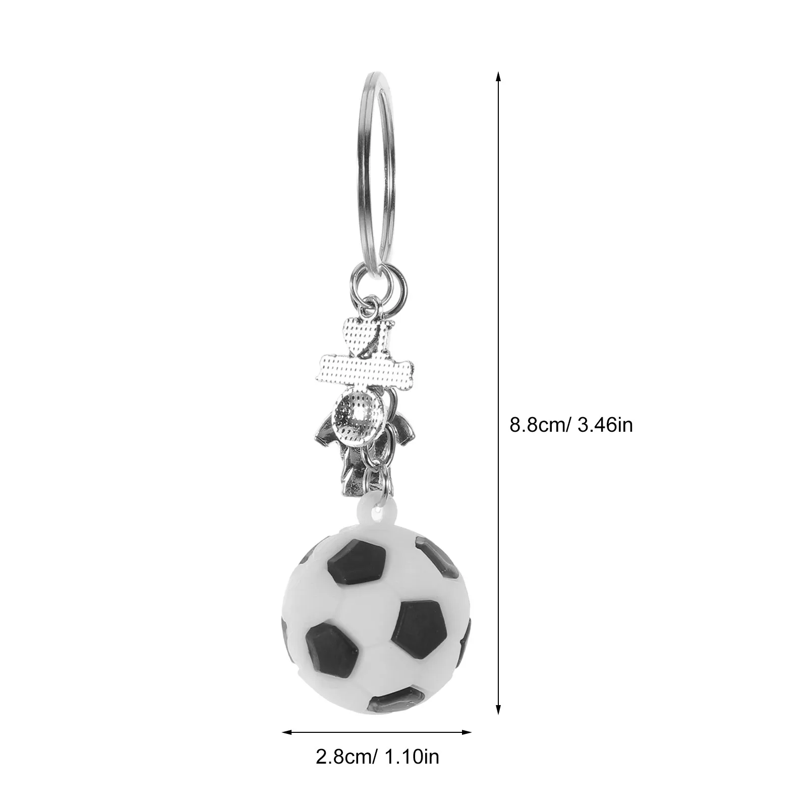 10Pcs Soccer Keychain Metal Football Sport Keyrings for Boys Girls Soccer Party Favors Team Events Backpack Accessories Sports