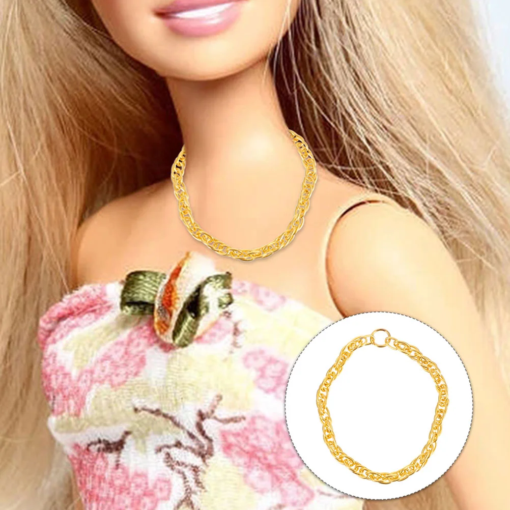 50 Pcs Mini Gold Chain Dress up Necklace (No 8 Duck Chain) 50pcs Dolls Decors Jewelry Kit Chains Gift The for Golden