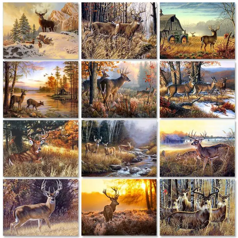 PhotoCustom Acrylic Paint by numbers Acrylic paints Picture Drawing Animals Number paiting PAINTING DECOR Gift