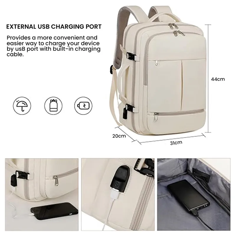 Large Capacity Multi-Function Women\'s Travel Backpack Bag Suitcase USB Charging School Bags Woman Luggage Lightweight Bagpacks