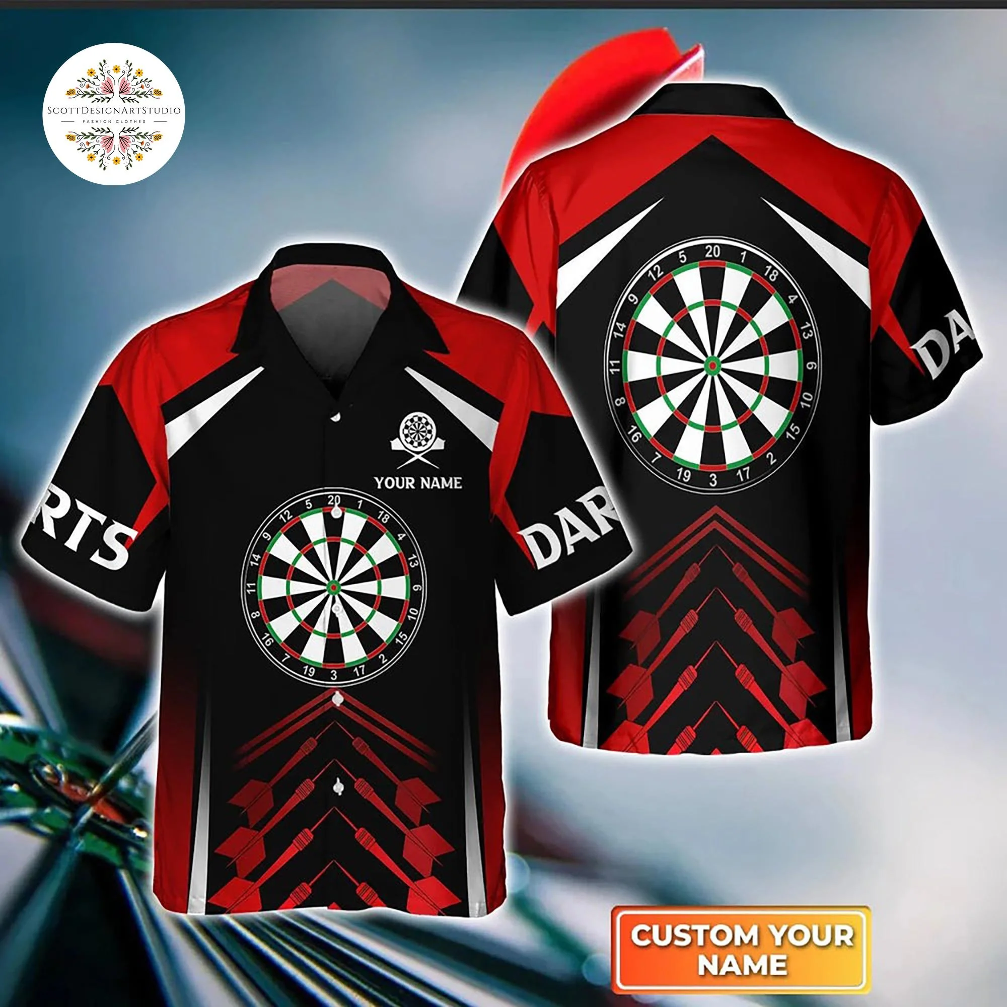 

2025 Hawaiian Men's Shirt 3D Cool Dart Club Print Short Sleeve Shirt Vacation Party Wear Vintage Streetwear Casual Clothing top