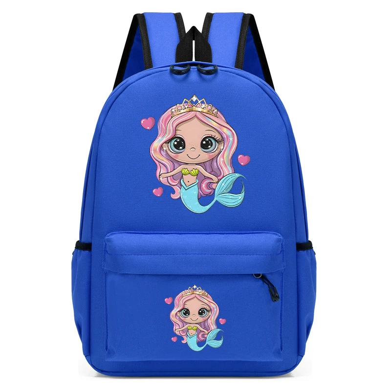 Kindergarten School Backpack Bag Cartoon Mermaid Print Boys Girls Schoolbag Kids Satchels Anime Bookbag Mochila Infantil Escolar