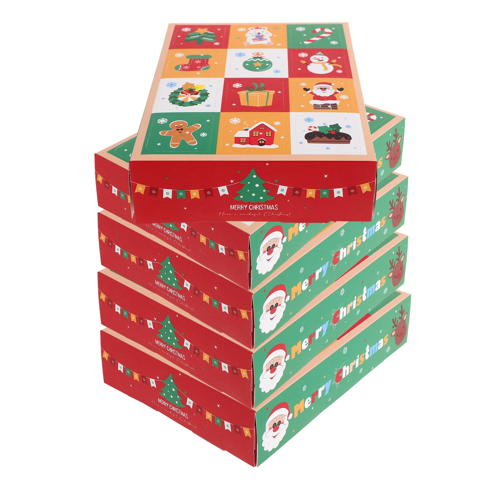 Advent Countdown Gift Boxes Surprise Empty Christmas Tree Decor Treats Wrapping Paper Pastry