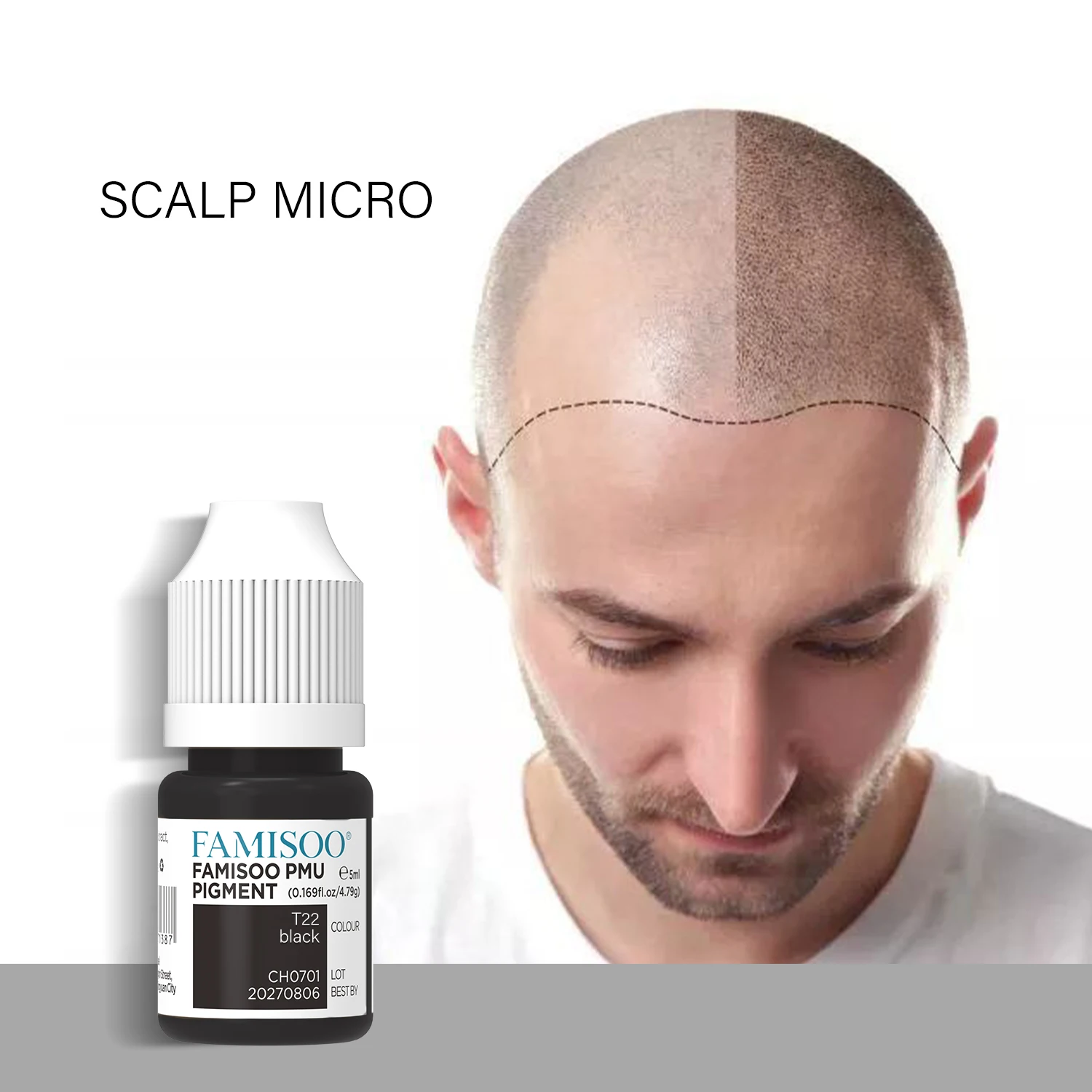 

FAMISOO 5ML SMP Scalp Pigments 4 Colors Black Scalp Tattoo Pigments Microblading Hairline SMP Tattoo Inks Liquid Body Art