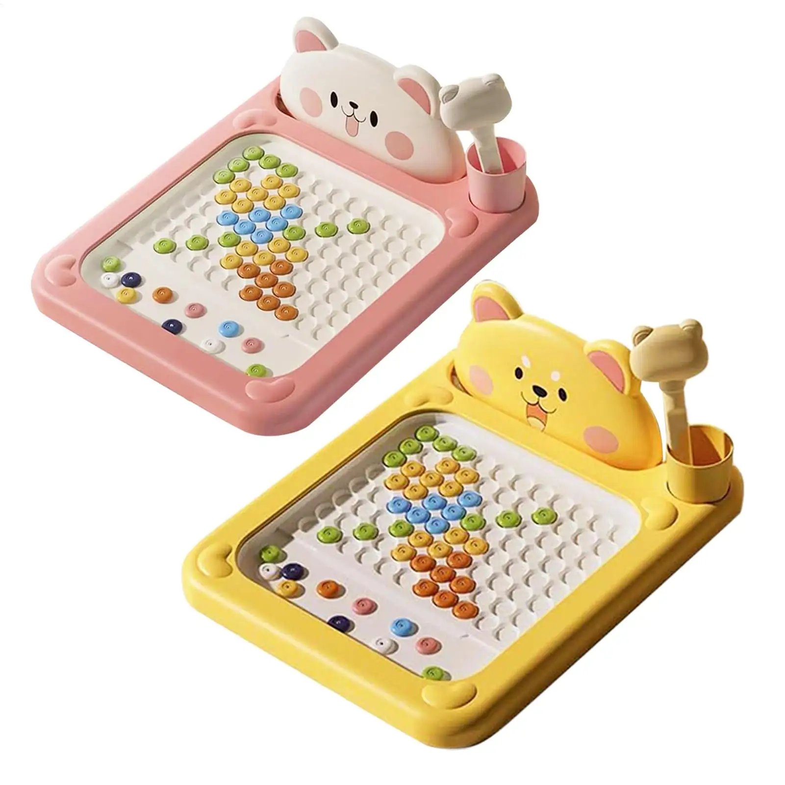 Prancheta de desenho de pontos magnéticos para crianças de 2 a 5 anos – Brinquedo interativo educacional com caneta para aprendizagem precoce, desenvolvimento de crianças