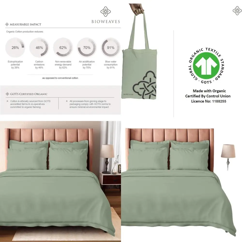 

Комплект пододеяльников King Size из органического хлопка, 3 предмета, сатин 300 TC, сертифицированные GOTS, застежка на пуговицы, 2 шага, базилик, 104x90