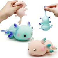 1/4pcs Axolotl Squeeze Ball Cute Fish Relax Cartoon Antistress Squishy Stress Relief Slow Rising For Adult Kids Stretch Toys