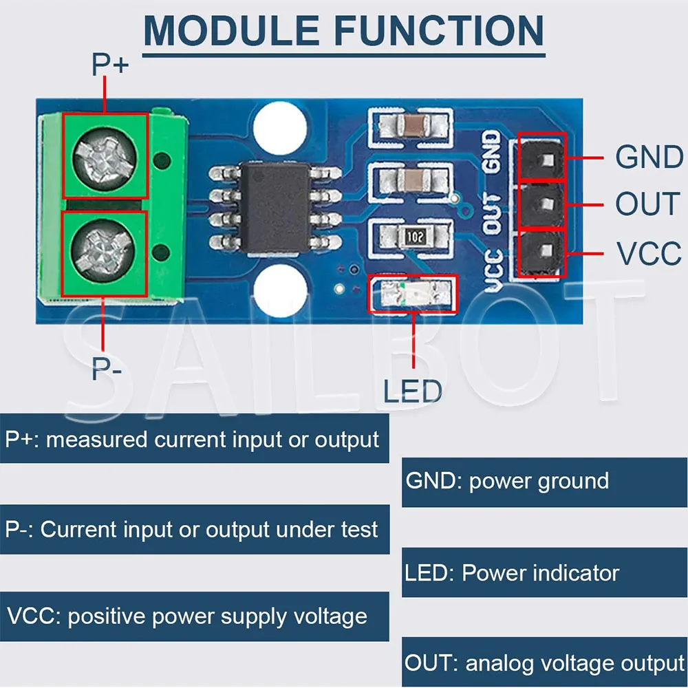 1-10 قطعة ACS712 5A 20A 30A قاعة وحدة الاستشعار الحالية ACS712 نموذج لاردوينو التيار المتناوب تيار مستمر لوحة الكشف الحالي