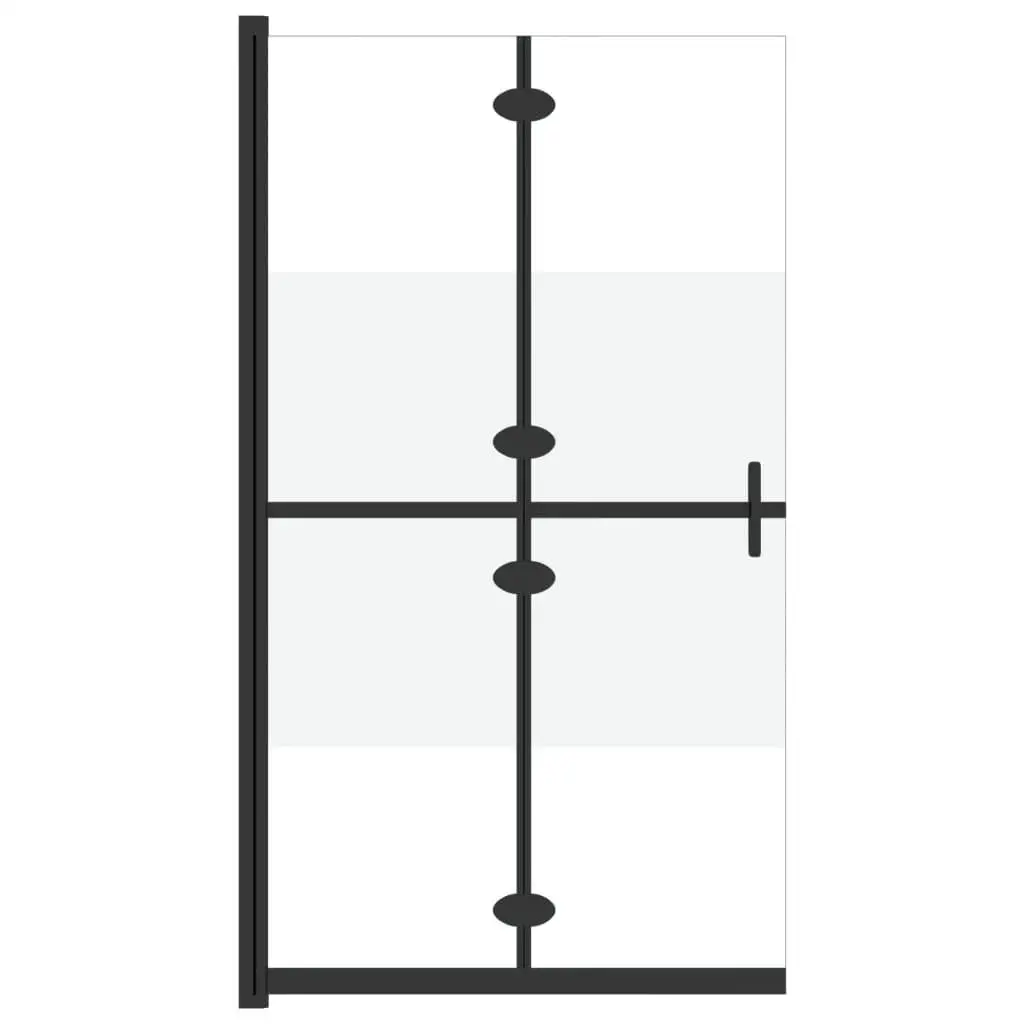 Foldable Walk-In Shower Wall, Half Frosted ESG Glass, 31.5x74.8 Inches - Space-Saving Design