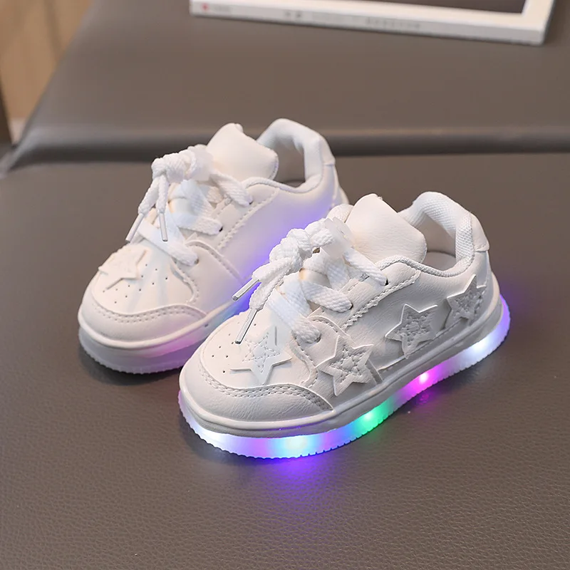 2024 Spring New LED Children Glowing Shoes Baby Luminous Sneakers Boys Girl Lighting Running Shoes Kids Breathable Mesh Sneakers