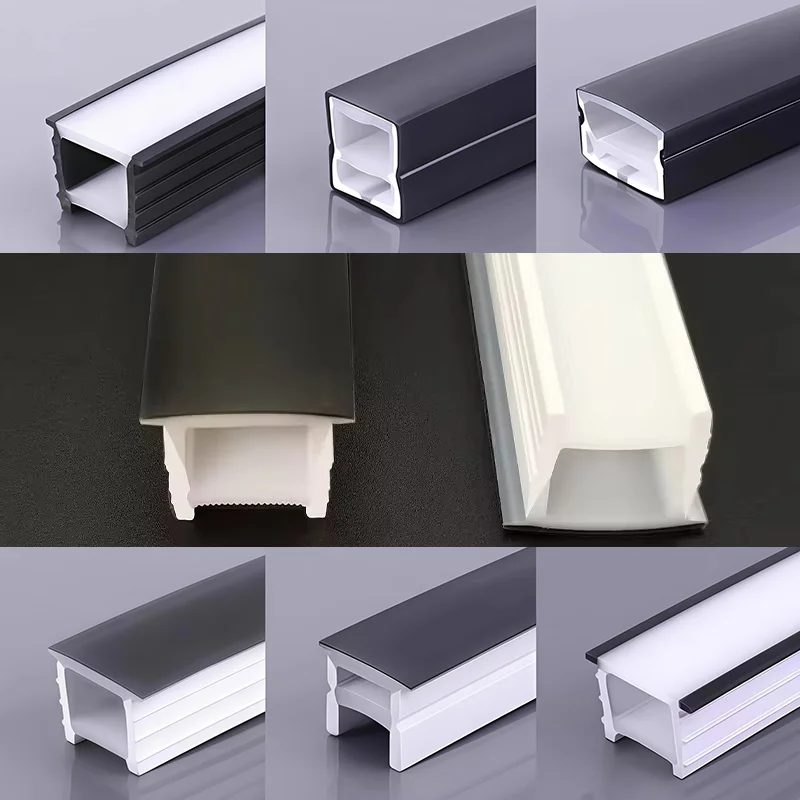 

Black LED Neon Tube Silica Gel Covering Flexible Waterproof Silicone Diffuse Channel Linear Ribbon Strip Light WS2811 WS2812B