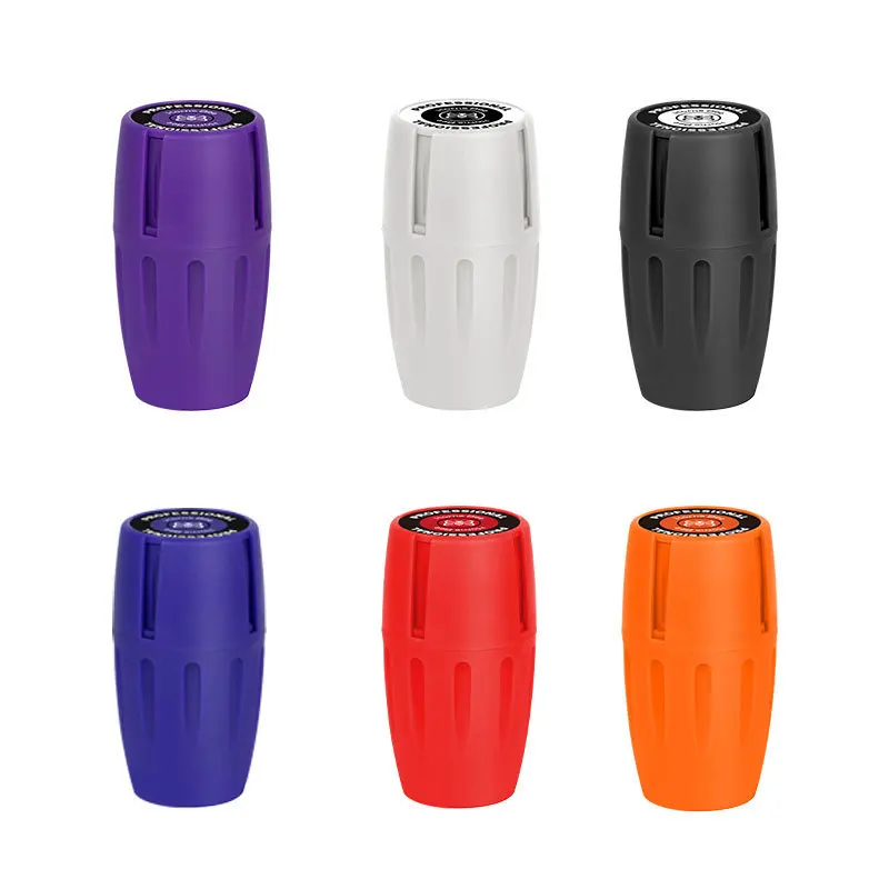 12Packs Display Wine Barrel Shaped Tobacco Grinder Plastic Herb Storage Jar Portable 45*80mm Manual Smoking Accessories