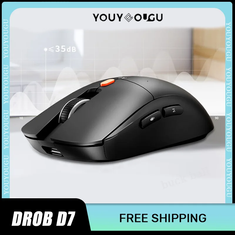 

DROB D7 Quiet AI Mouse Gamer BluetoothWireless Mouse 3mode 2.4G Lightweight AI Voice Typing Translation Magnetic Charging Mouse