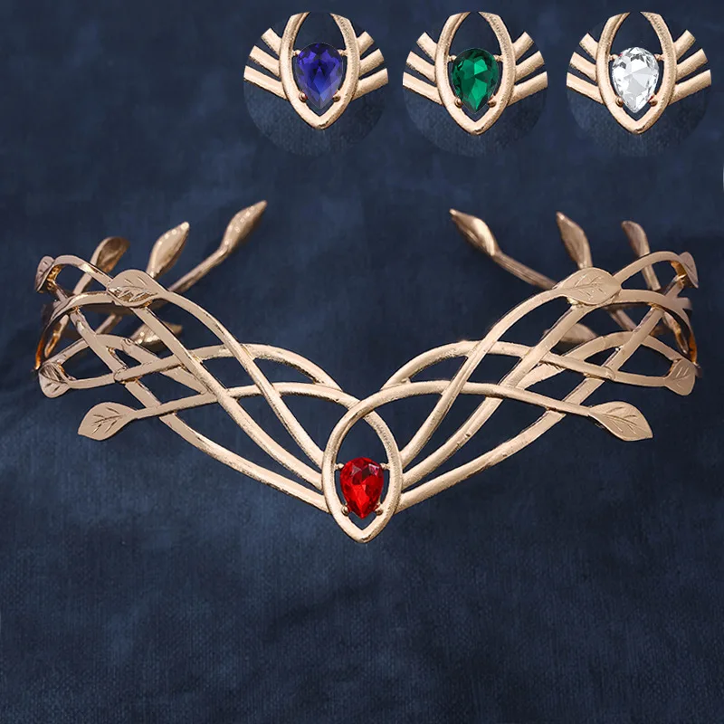 Goddess Metal Leaf Crown Party Womens Headband