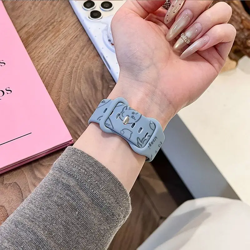 Anime Chiikawa Usagi Applicable To Apple Watch Watch Strap IwatchS11 10 9 Silicone AppleUltra3 SE Cute Kawaii Lovely Sweet New view 2