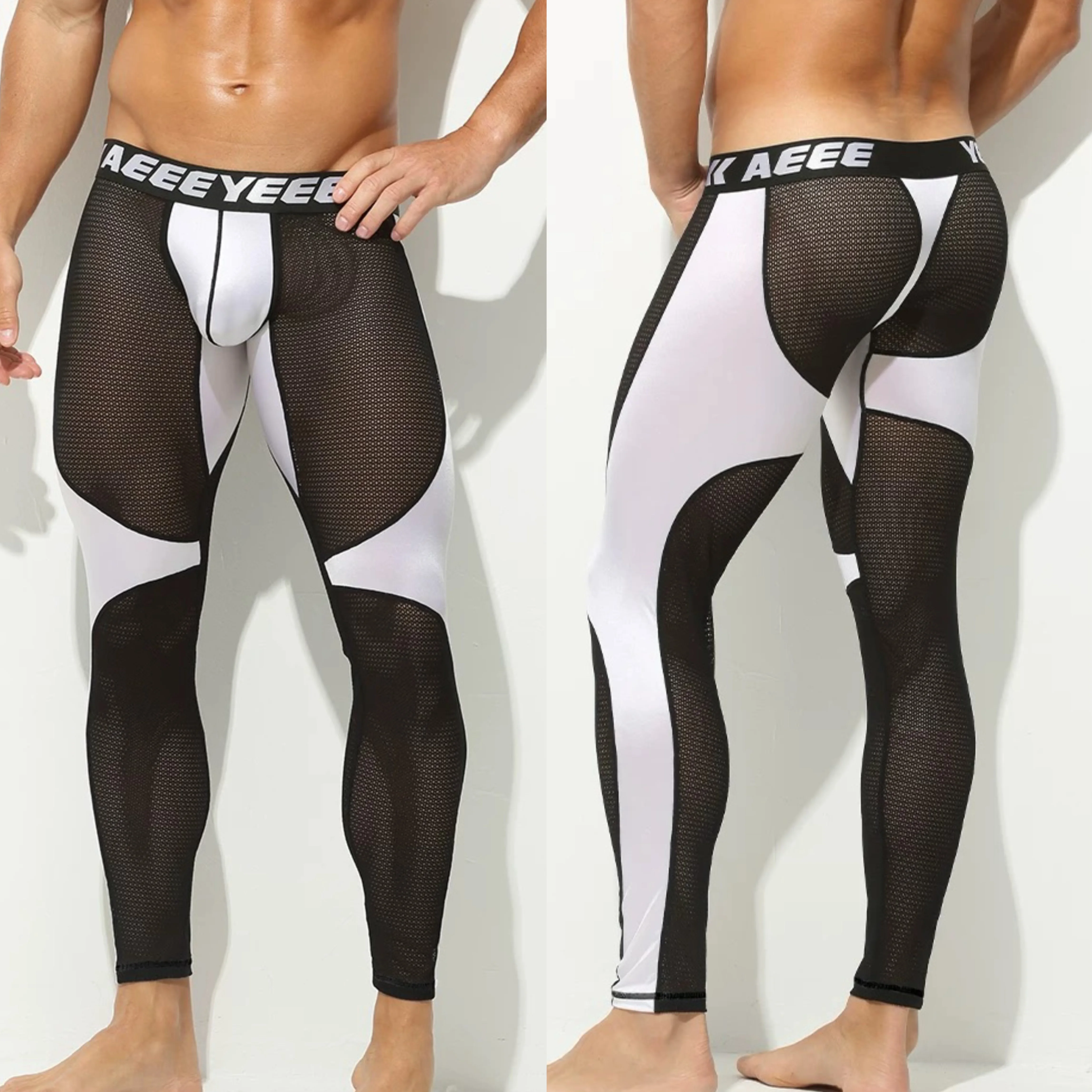 Shining Panda pants men's leggings single piece tight  fitness shorts Big Hollow Underwear