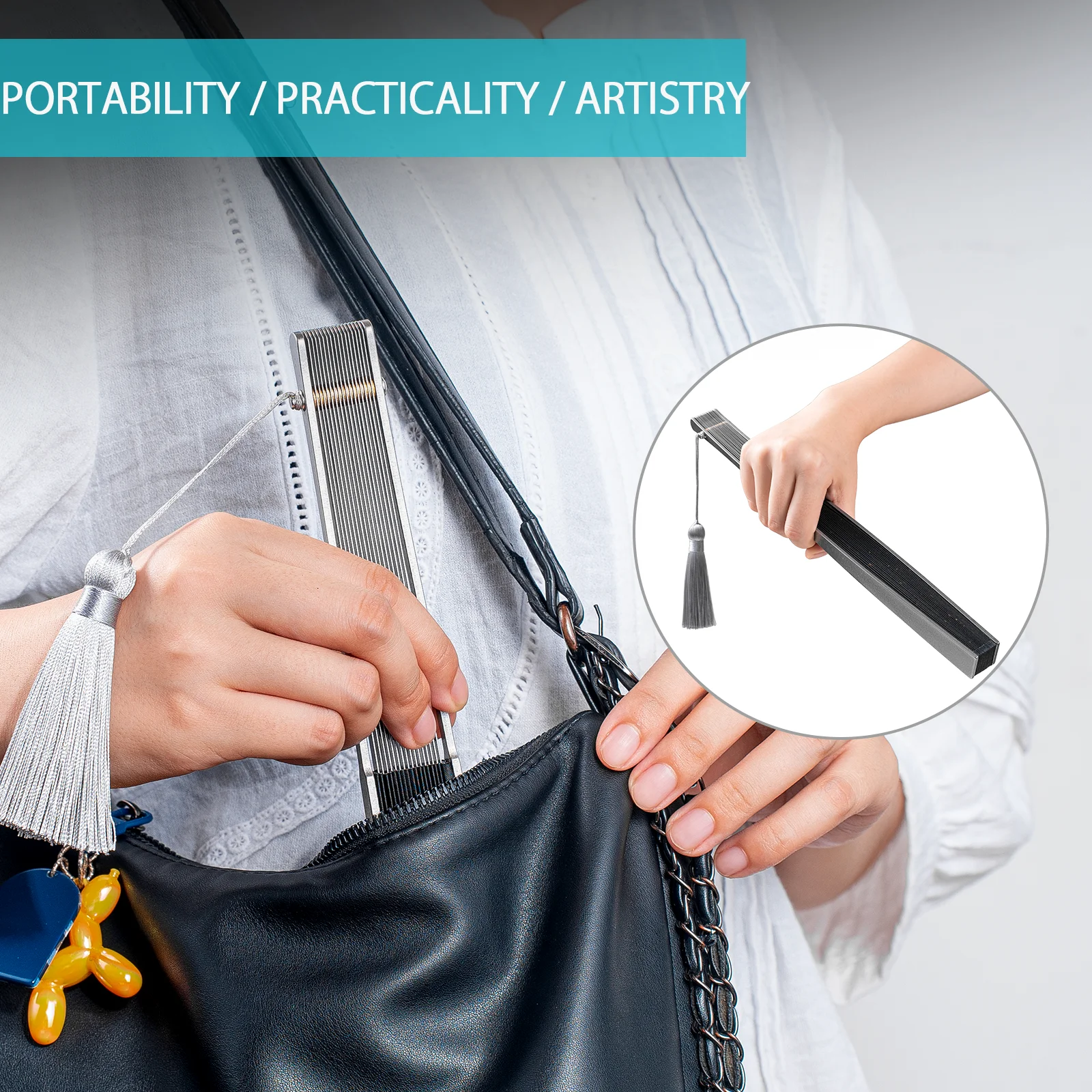 High-quality steel Folding Hand Fan, Chinese Kung Fu Tai Chi Hand Fan Foldable Festival,Edc Gear and Gadgets For Men Every Day