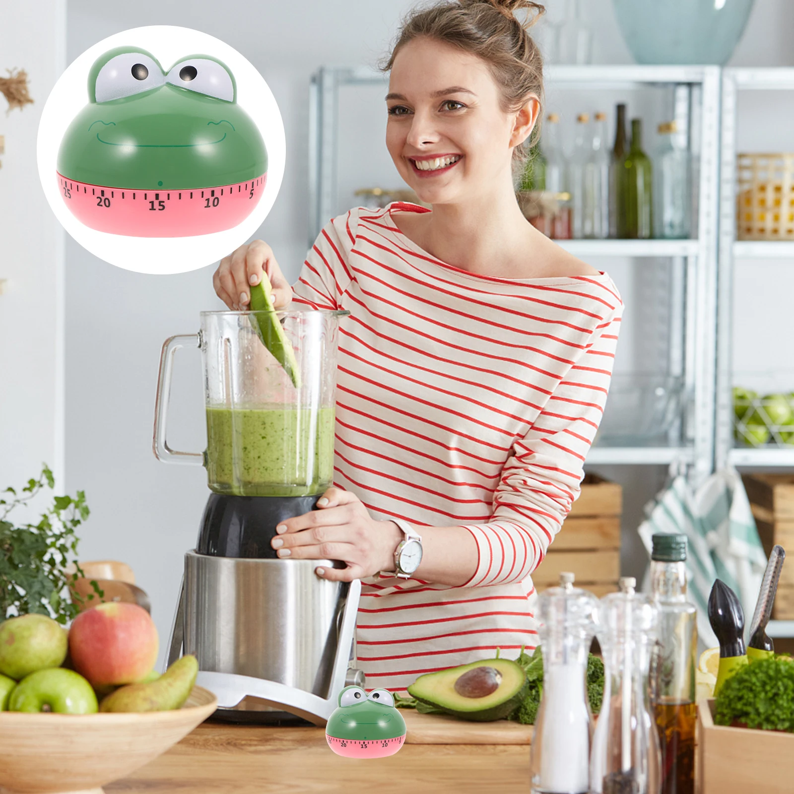 

Mechanical Countdown Timer Cartoon Eagle Shaped Kitchen Reminder Cute Timer Green Student Cooking Alarm Plastic Long Use