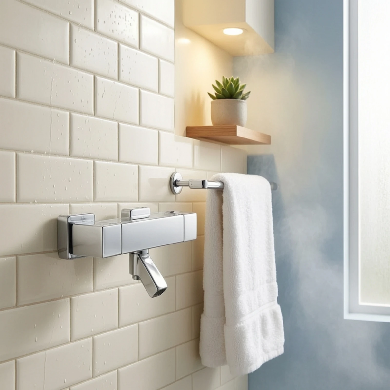 Thermostatic Shower Mixer Metal Thermostatic Mixing Valve Shower Bar Valve Long-Wearing Long-Lasting for Bathroom