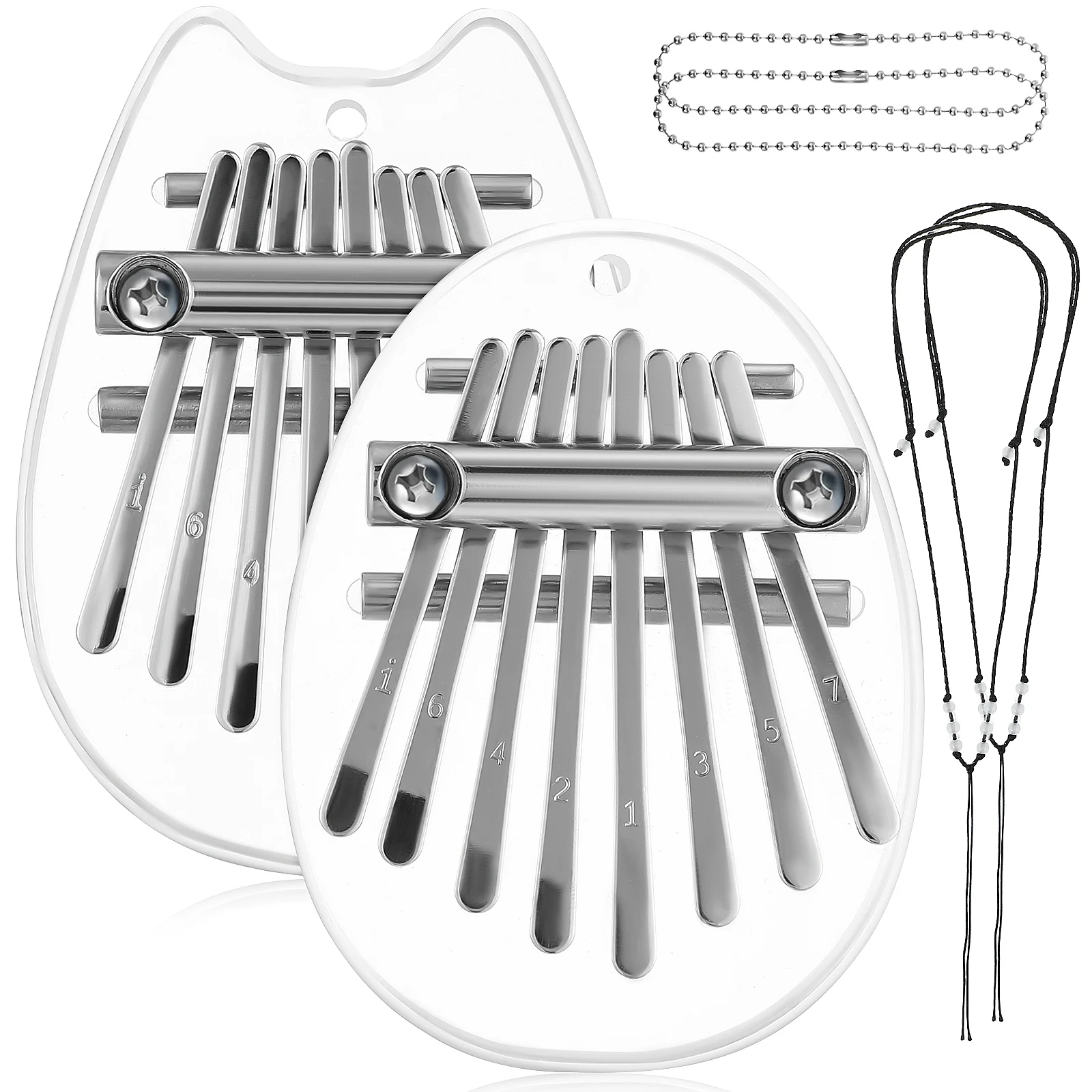 

2Pcs Mini Thumb Piano Portable Kalimba 8-Note Finger Piano for Beginners Adults Kids Pocket Musical Instrument