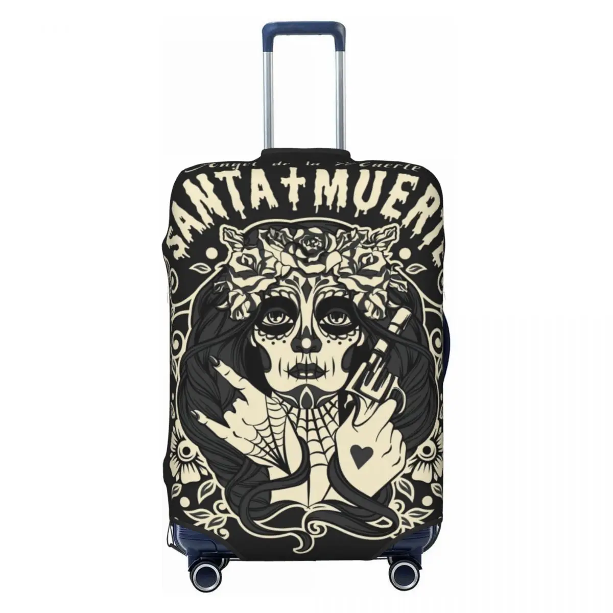 Santa Muertos Halloween Print Bagage Beschermende Stofhoezen Elastisch Waterdicht 18-32Inch Kofferhoes Reisaccessoires