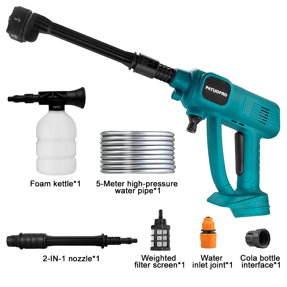 6 In 1 Spray Nozzle Car Wash Gun Cordless High Pressure Car Cleaner Garden Sprayer Water Gun For Makita 18V Battery(No Battery)