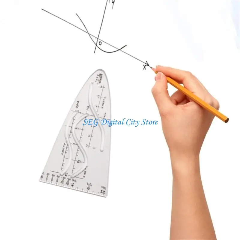 U75B Ergonomic Cosine Geometry Ruler Parabolic Stencil Cosine Ruler For Students And STEM Professional