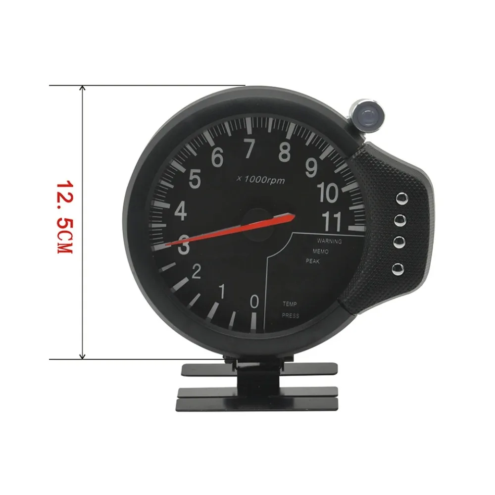 5 Inch 3 in1 Auto Car 1 to 8  Cylinder Tachometer Gauge Rpm Racing Modification Water Temperature Oil Temp Pressure