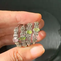 4*3MM Natural Tourmaline Ring Adjustable Female Ring Jewelry for Women Gift Wholesale High Quality Vintage Fine