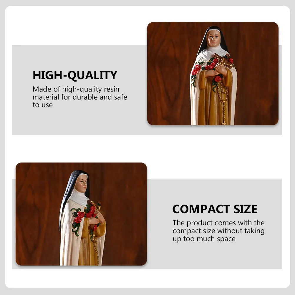 

1pcs Resin Nun Decor Religious Ornament For Catholicism Ornament Desk Window Bookcase Indoor Decoration Catholic Art Craft