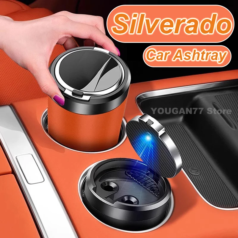 

Car Ashtray Anti Smell For Chevrolet Silverado Equinox EV Bolt EV Suburban The latest styles of 2025 Ashtray With LED Light