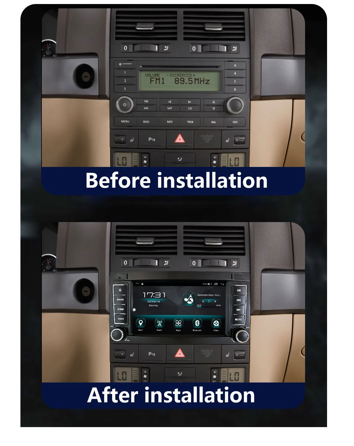 CHSTEK راديو Samochodowe 7-calowe 2DIN أندرويد 14 Dla Volkswagen Touareg 7L T5 2002-2010 Carplay Android Auto BT FM WIFI ستيريو #2