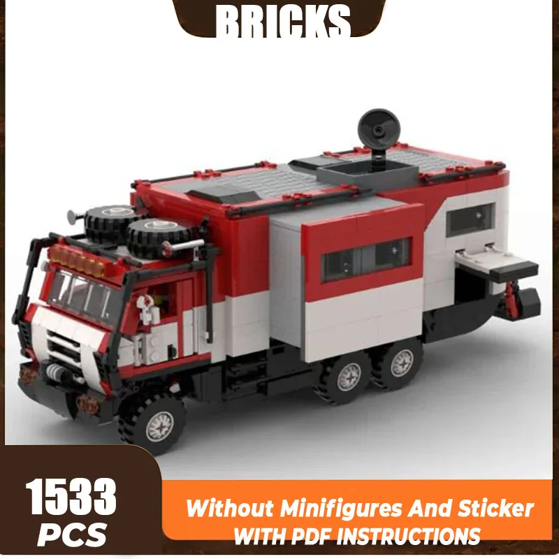 เมืองรุ่นรถ Moc อาคารอิฐคลาสสิก V10 Camper เทคโนโลยี Modular Blocks ของขวัญของเล่นคริสต์มาส DIY ชุดประกอบ