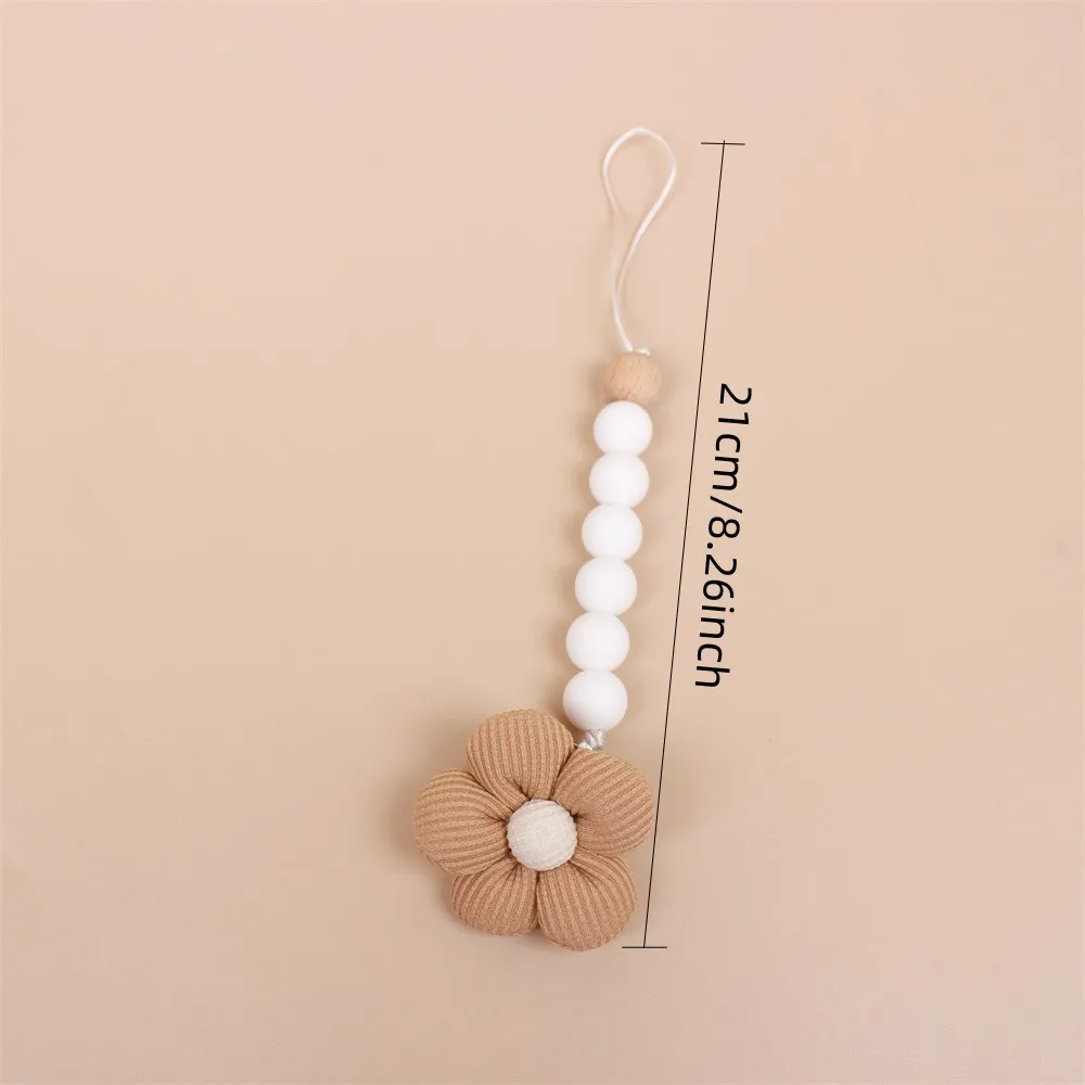 New arrival baby flower pacifier clip silicone beads paci chain teether chain antidrop