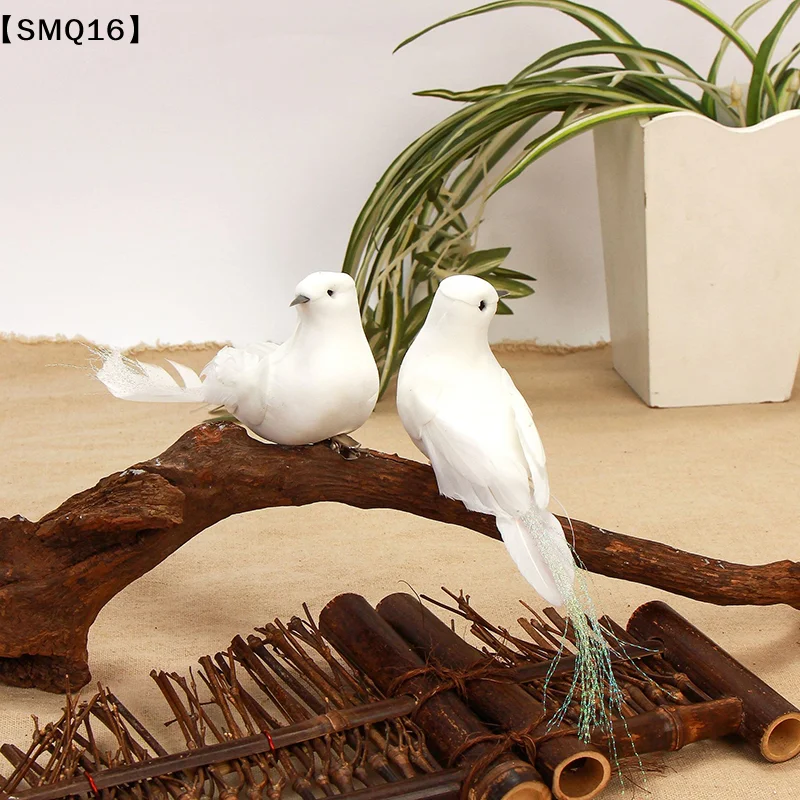 1Pc Artificial Pigeon Birds Fake Doves Simulation Feather Pigeon Christmas Tree Wedding Party Ornaments Home Living  DecorSMQ