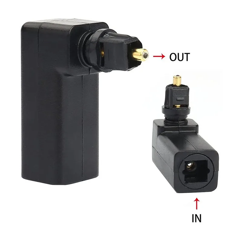 

1/5/10PCS Digital Cables Audio Video Cables Digital Optical 90 Degree Audio Cable Adapter Male to Female Right Angle Toslink