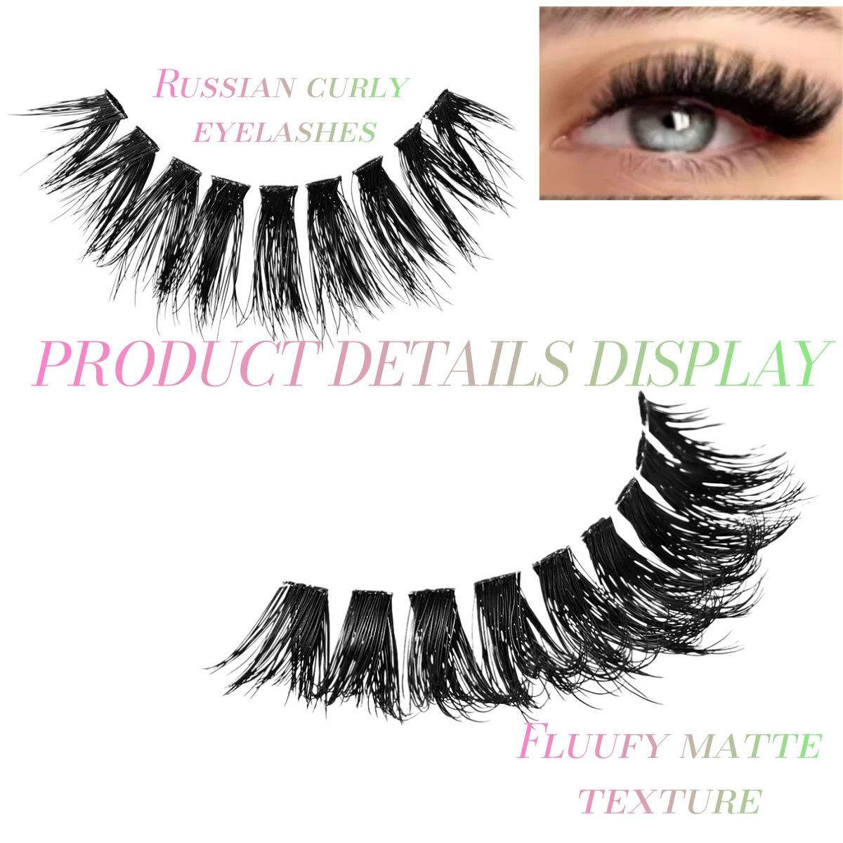 Miaojie 15 pares de cílios olho de gato, cílios postiços olho de raposa, cílios postiços de vison falso, aparência natural, maquiagem de extensão de cílios