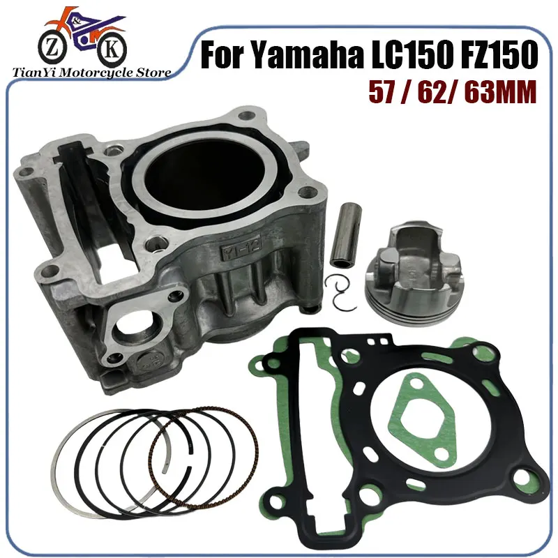 Kit de pistón de cilindro para Yamaha LC150 YZF-R15 FZ150 barril de motor de cilindro de motocicleta de 4 tiempos 150cc 1PA–E1311–00 reemplazo