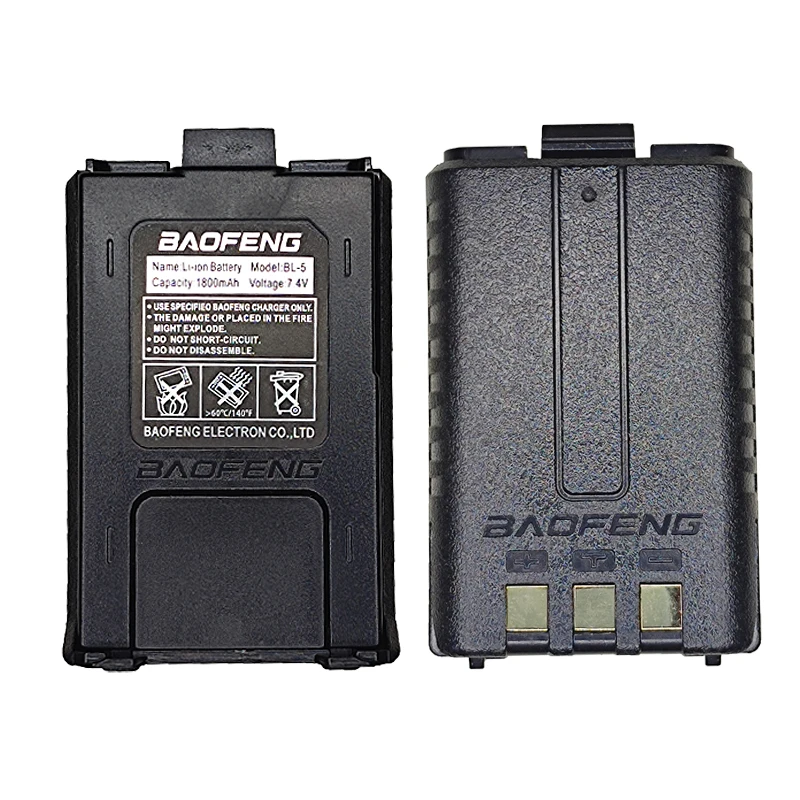 Baofeng UV-5RT Walkie Talkie Bateria, Sobressalente Bateria De Alta Capacidade, Rádio CB Acessórios, UV-5RA UV5RE Carregador USB