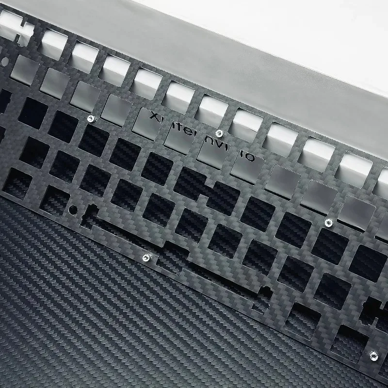 Wooting 60HE Modification Team Positioning Plate Twill Carbon Fiber Customization Mechanical Keyboard Accessories Compatible