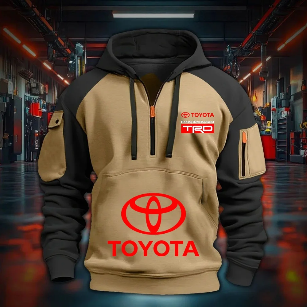 

2025 TOYOTA TRD GR Racing Car Men's and Women's Casual Sportswear Design featuring the Toyota Logo and Loose Fit Hooded Jacket.