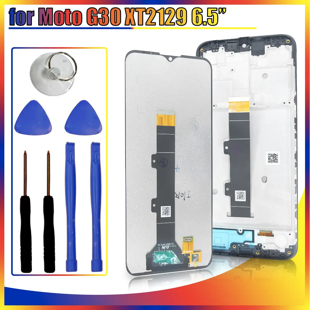 

6.5'' LCD for Motorola Moto G30 2021 XT2129 LCD Display Touch Screen Assembly Replacement for Moto G30 2021 XT2129-1 With Frame