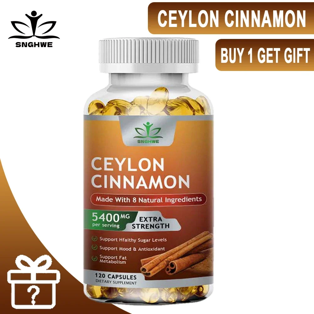 Natural Ceylon Cinnamon Capsules Nutritional Supplement - Joints, Bones, Anti-Inflammatory Support, Antioxidants Vegan